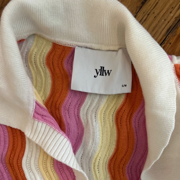 YLLW The Label Felix Knit Mini Striped Shift Dress S/M - Picture 2 of 3